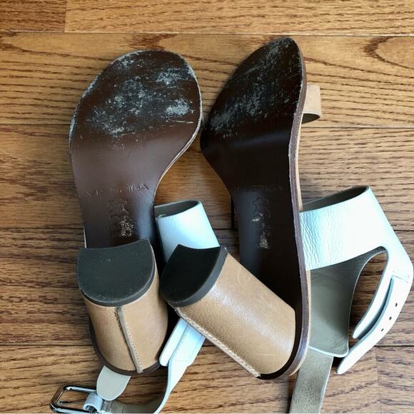 VIA SPIGA V-Belia Casual Ankle Strap Sandals - Natural White Women’s Size 8 - Picture 10 of 11